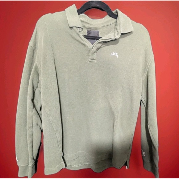 Converse x A-COLD-WALL* Polo Green XS – 100% Cotton Long Sleeve Streetwear VTG - Picture 1 of 11